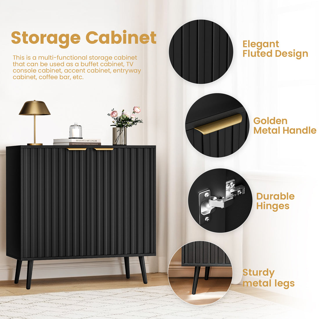 Fluted Sideboard & Buffet Cabinets | Pamapic