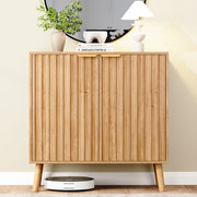 Pamapic Fluted Sideboard Cabinet with Adjustable Shelves for Living Room, Hallway, Entryway, Dining Room