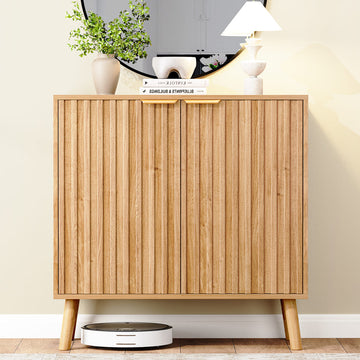 Fluted Sideboard Cabinet with Adjustable Shelf