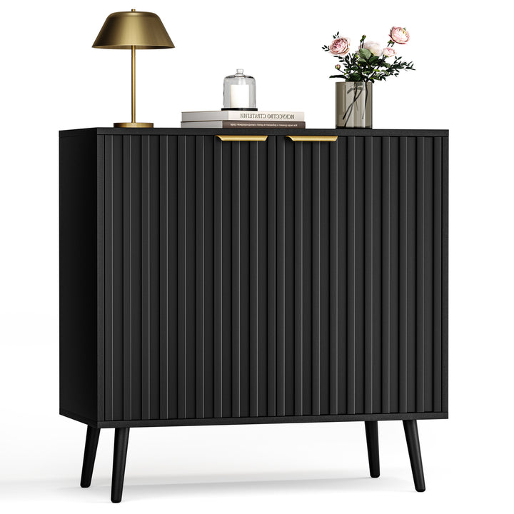 Pamapic Fluted Sideboard Cabinet with Adjustable Shelves for Living Room, Hallway, Entryway, Dining Room