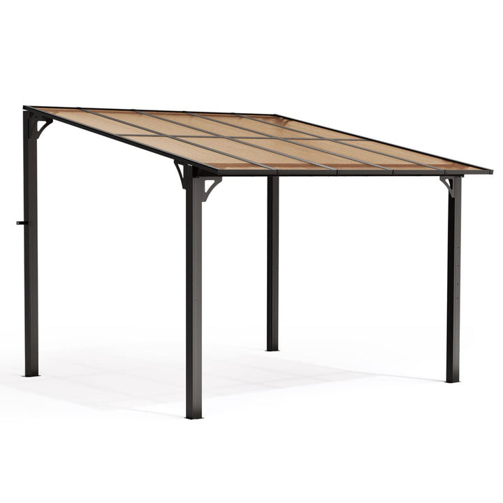 Pamapic Aera wall-mounted lean-to gazebo with sloped roof and open frame