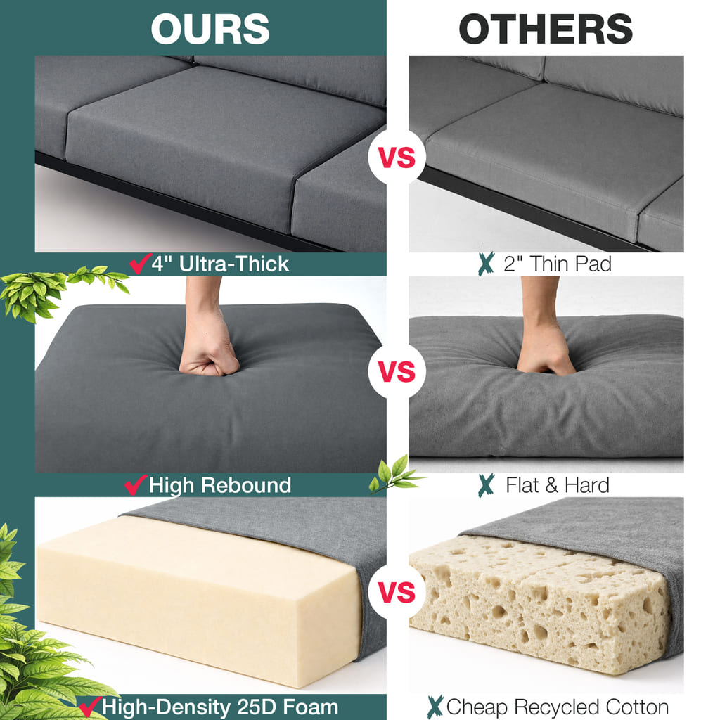 Adjustable pillow support for the Pamapic Forge 3-seat patio swing