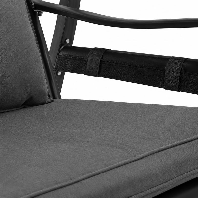 Pamapic 1-seat porch swing chair with reinforced frame and support straps
