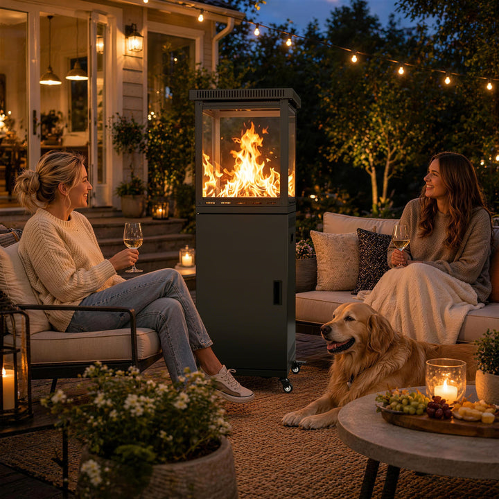 Pamapic Pyra Base Vent Top patio heater for a cozy backyard gathering