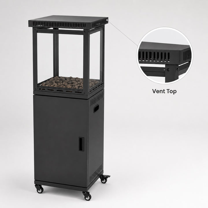 41,000 BTU Propane Patio Heater, Pyra Base with Wheels, CSA Certified