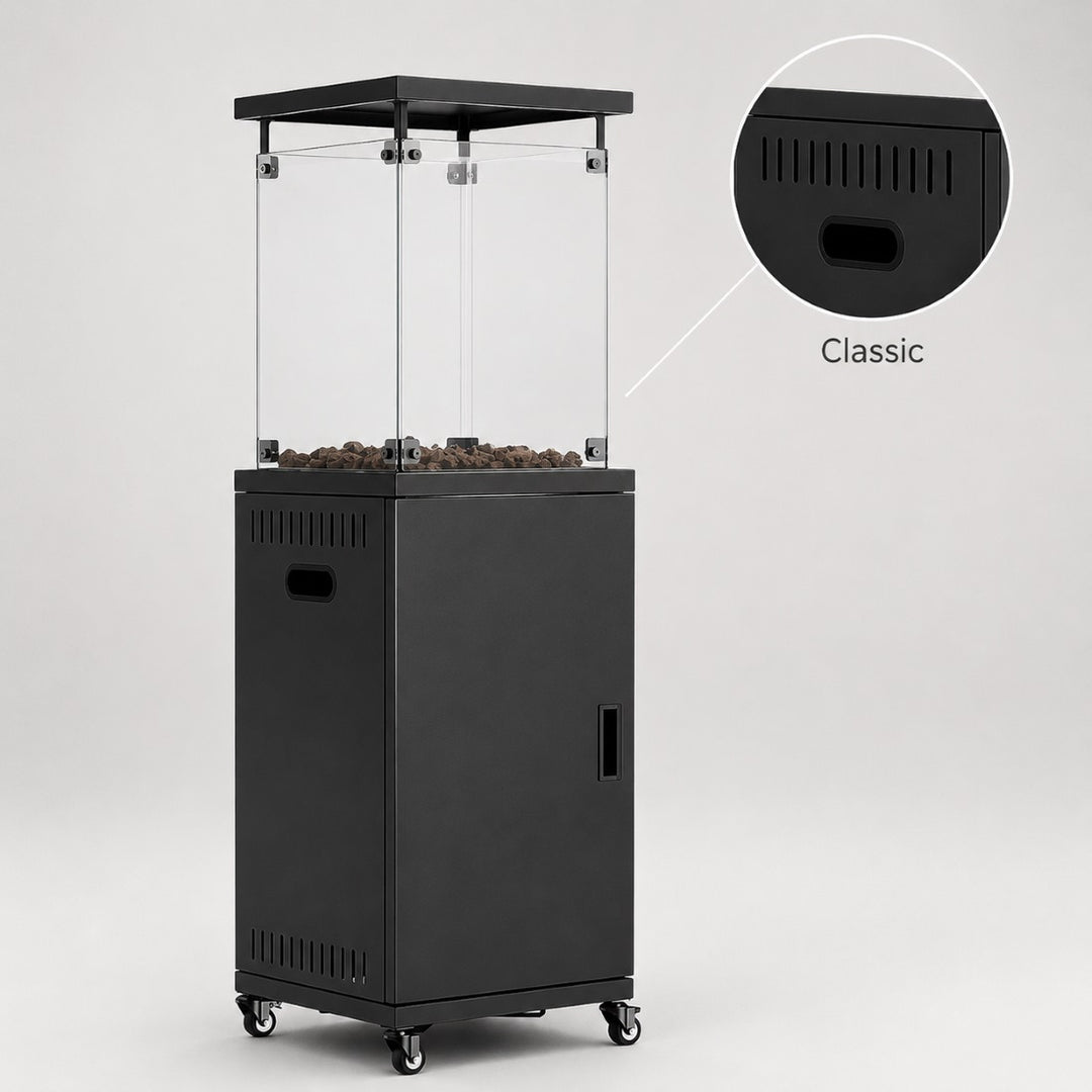 41,000 BTU Propane Patio Heater, Pyra Base with Wheels, CSA Certified