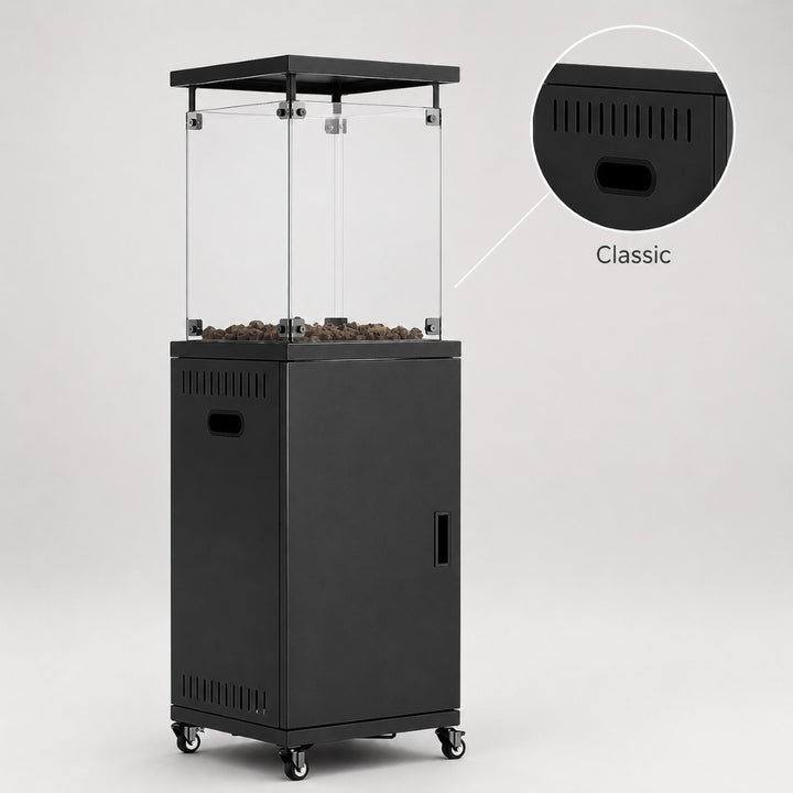 41,000 BTU Propane Patio Heater, Pyra Base with Wheels, CSA Certified