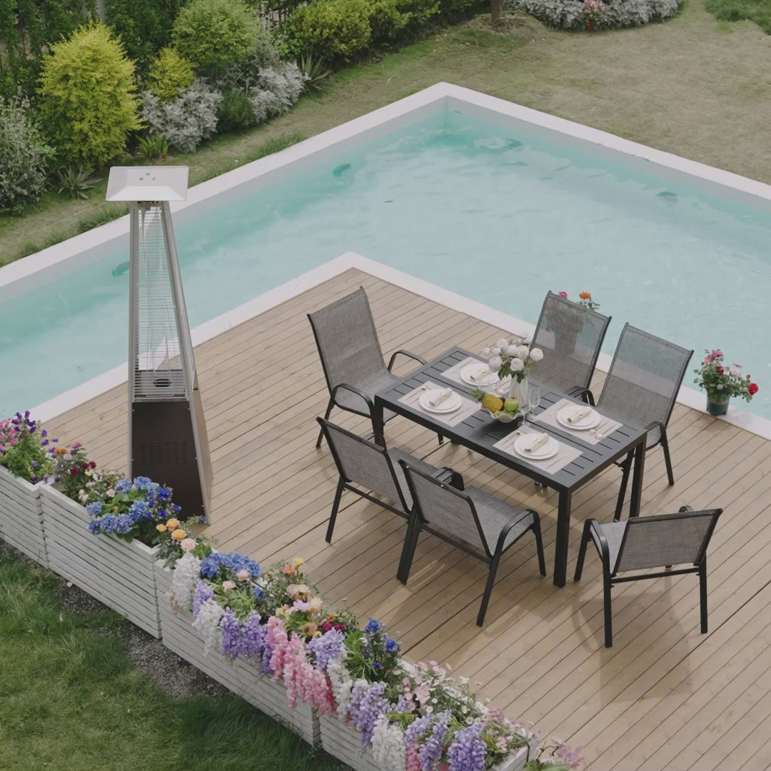 Lume Textilene Stackable Dining Set, 7-Piece