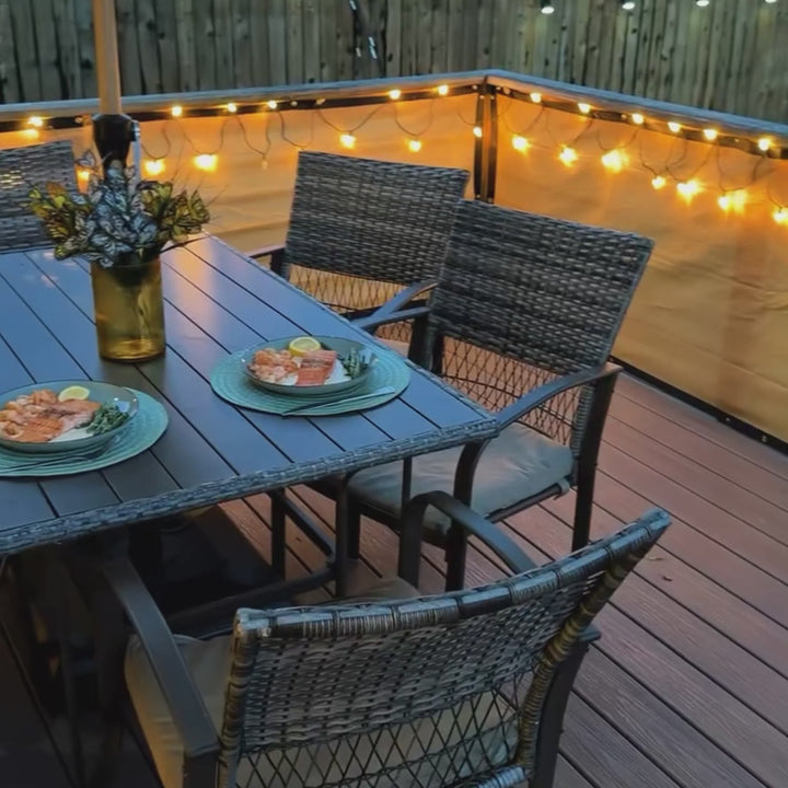 Weave Outdoor Dining Set, 7-Piece, 2 Swivel