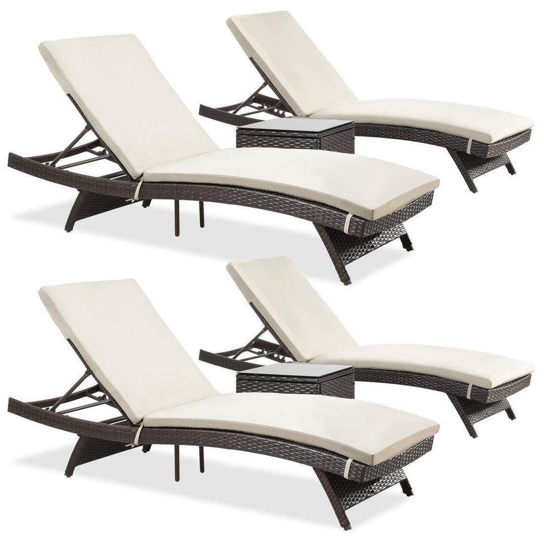 Pamapic Rattan Chaise Lounge Set