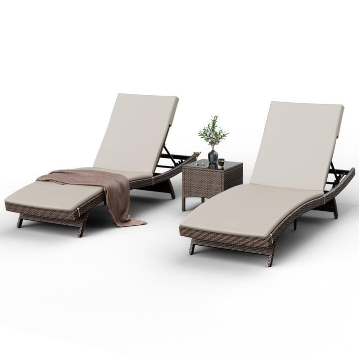 Pamapic Rattan Chaise Lounge Set