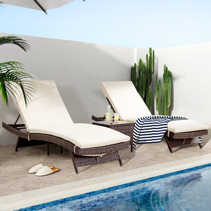 Pamapic Rattan Chaise Lounge Set