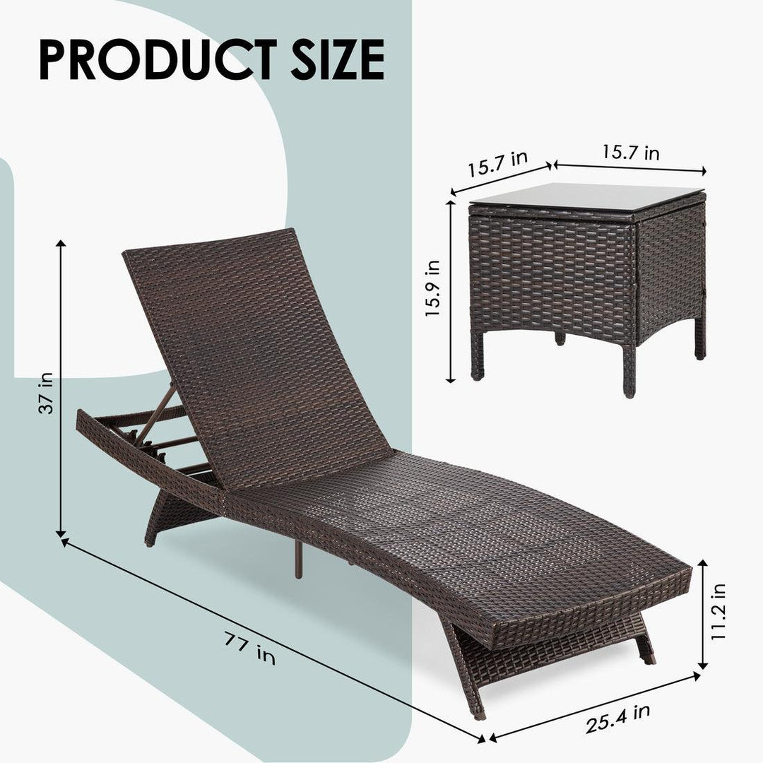 Pamapic Rattan Chaise Lounge Set