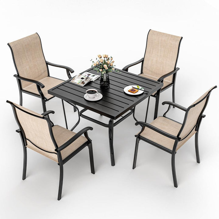 Pamapic Textilene Dining Table Set (5 Pieces)