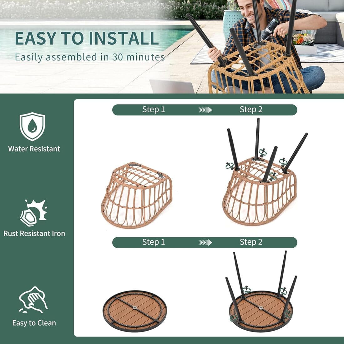 Round Wicker Outdoor Dining Sets | Pamapic