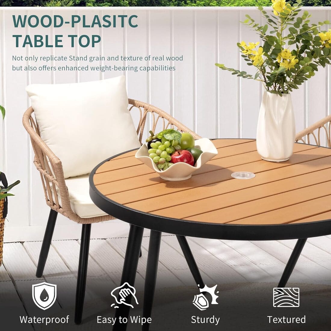 Round Wicker Outdoor Dining Sets | Pamapic