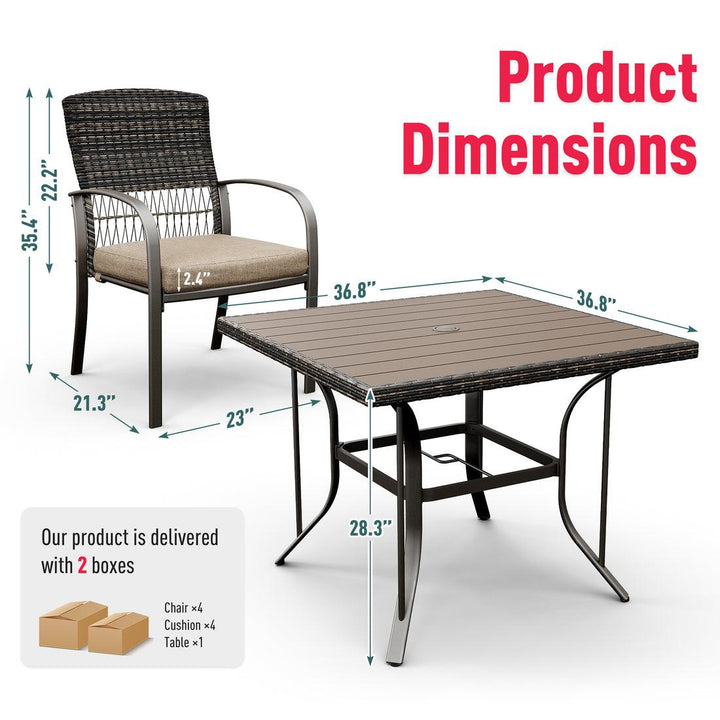 Pamapic Outdoor Dining Table Set (5 Pieces)