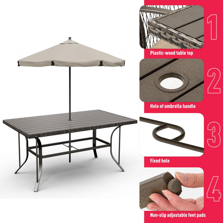 Pamapic Outdoor Dining Table Set (7 Pieces)