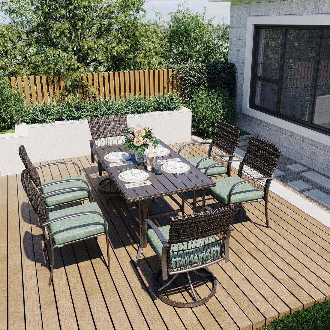 Pamapic Dining Table with Swivel Chairs - Thumbnail 5