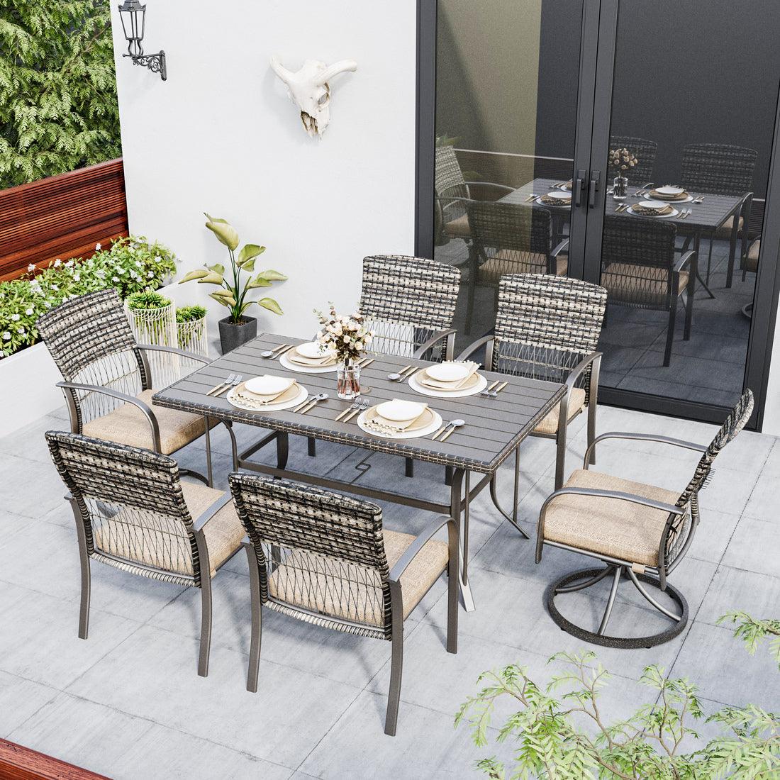 Pamapic Dining Table with Swivel Chairs - Thumbnail 2