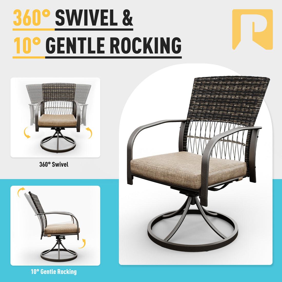 Pamapic Dining Table with Swivel Chairs - Thumbnail 4