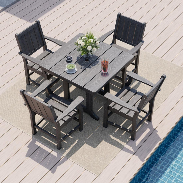 Pamapic HDPE Outdoor Dining Set (5 Pieces)