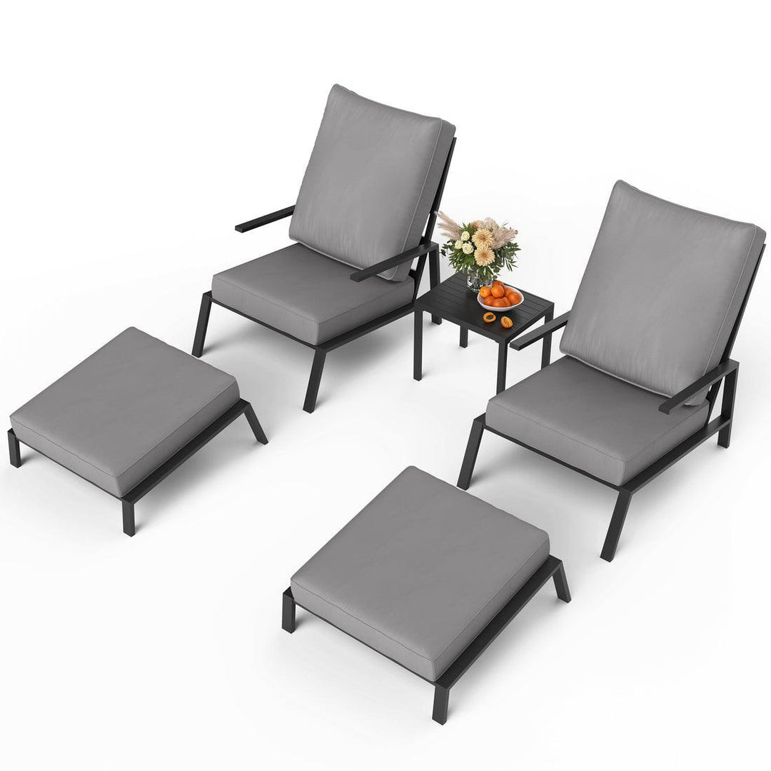 Pamapic Metal Patio Chairs with Ottoman (5 Pieces)