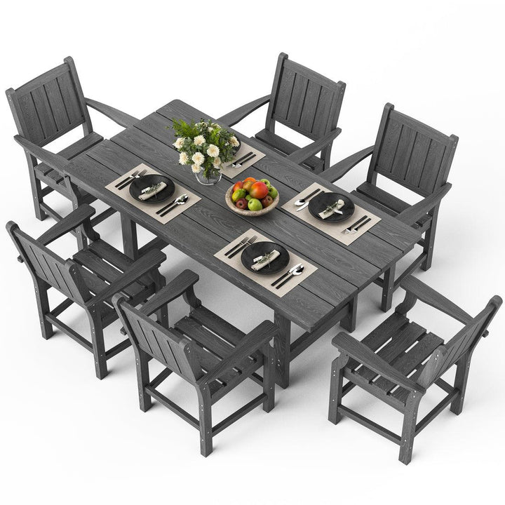 Pamapic HDPE Outdoor Dining Set (7 Pieces)