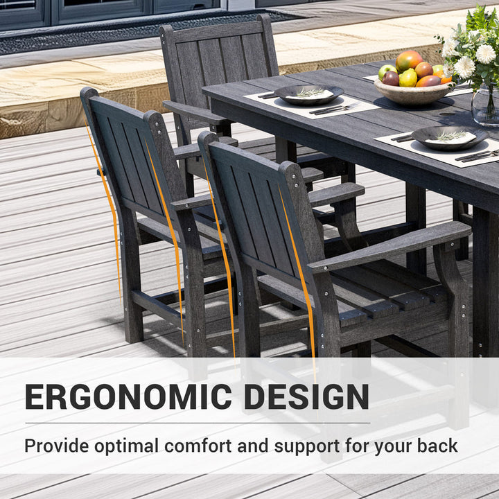Pamapic HDPE Patio Furniture Dining Set (7 Pieces)
