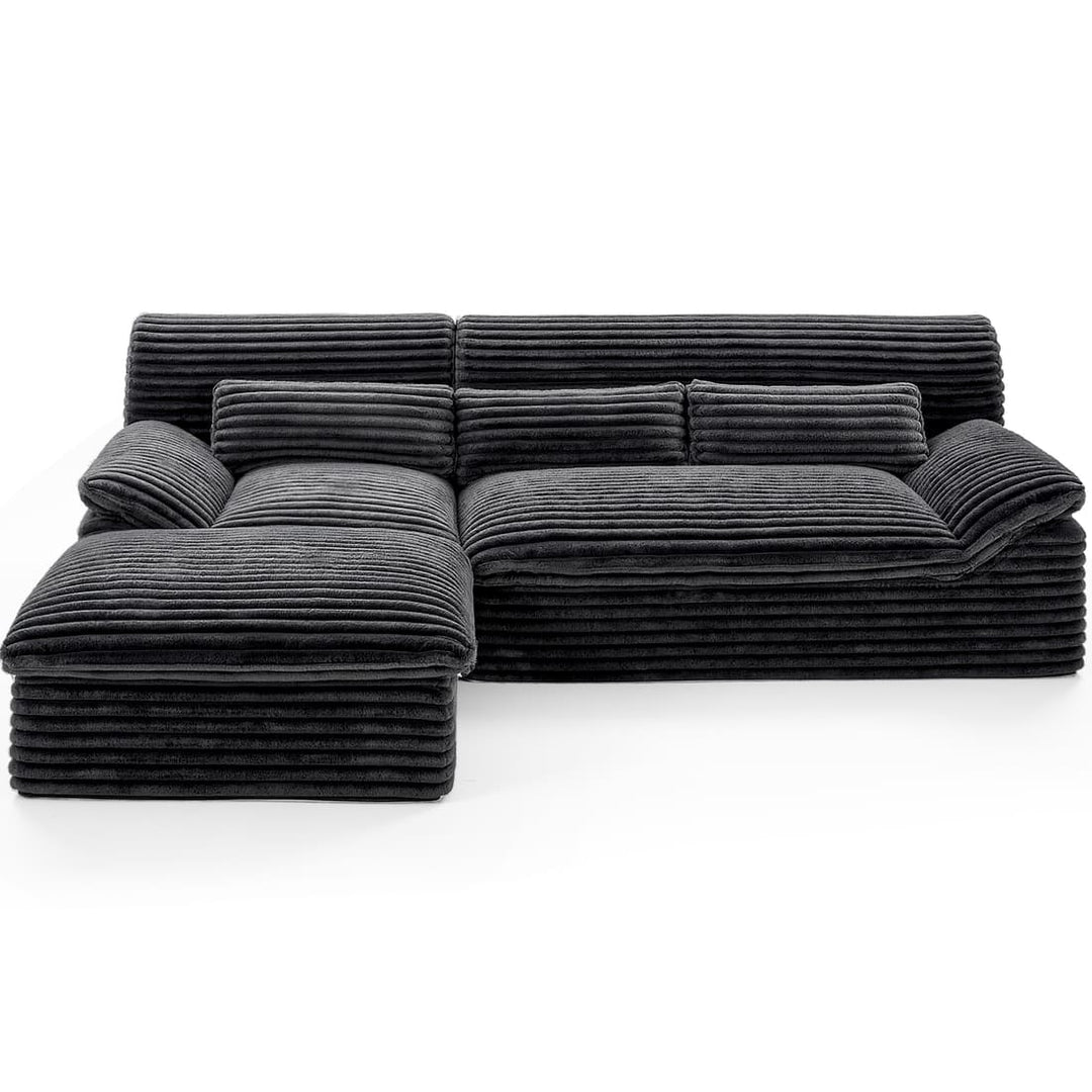 Pamapic 100" Boneless Cloud Couch with Comfy Corduroy Fabric & Double-Layer Thickened Deep Seat