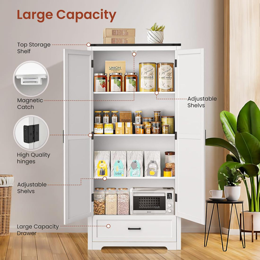 Pamapic 71" Tall Pantry Cabinet