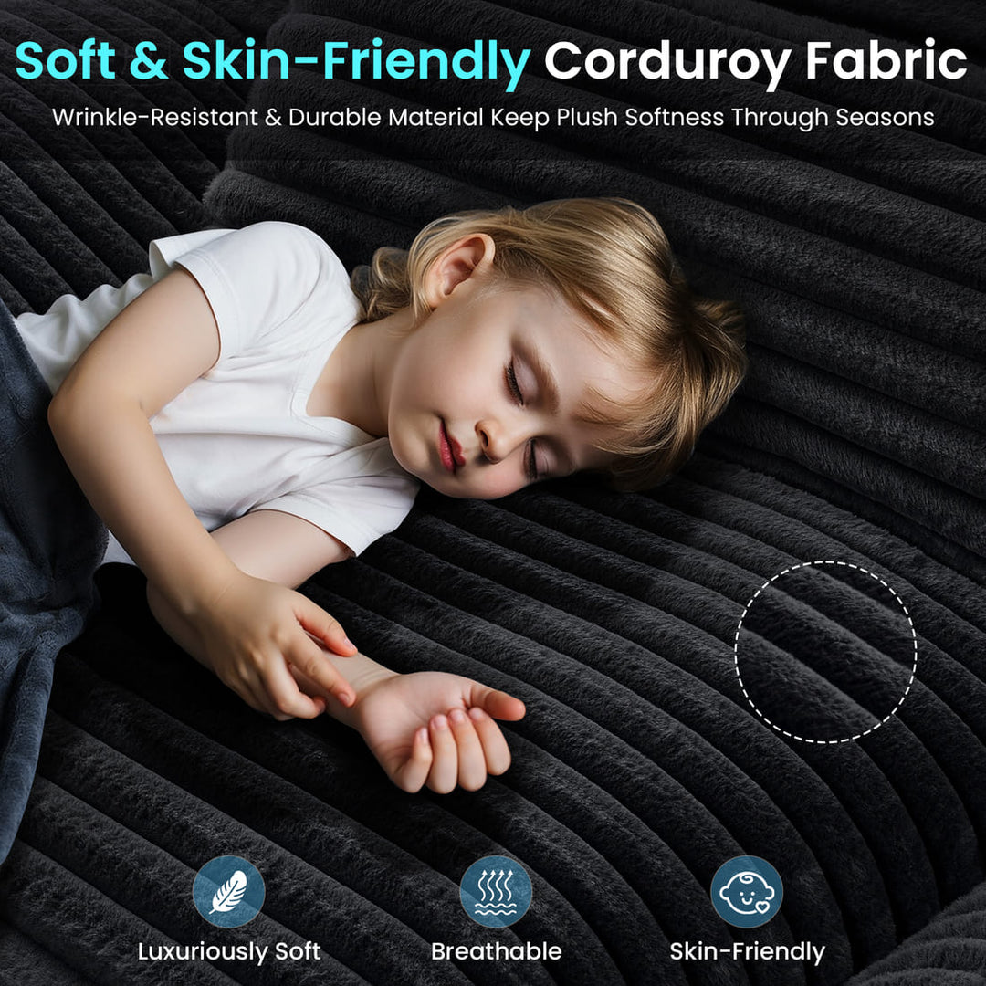 Pamapic 100" Boneless Cloud Couch with Comfy Corduroy Fabric & Double-Layer Thickened Deep Seat