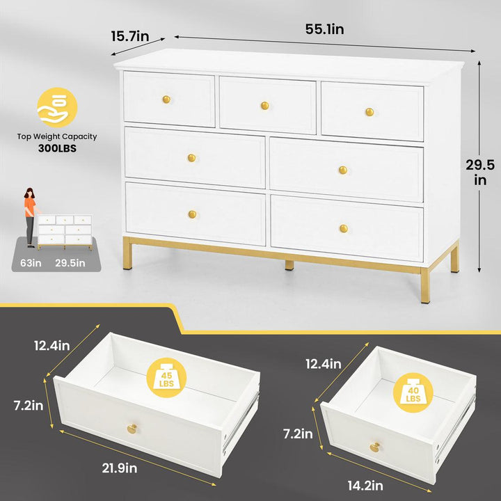 Pamapic 7-Drawer TV stand