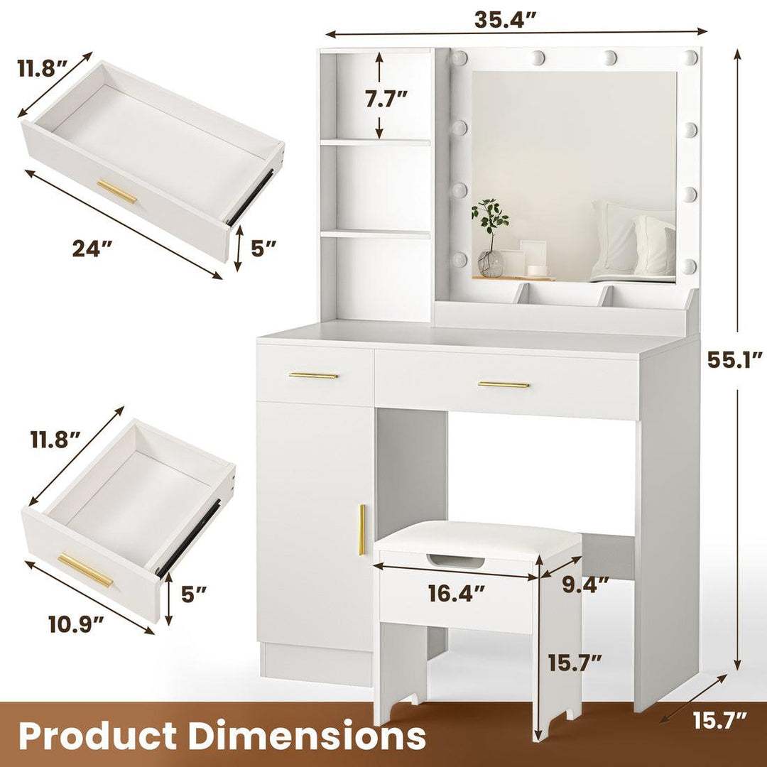 Pamapic 3-Drawer Vanity Desk