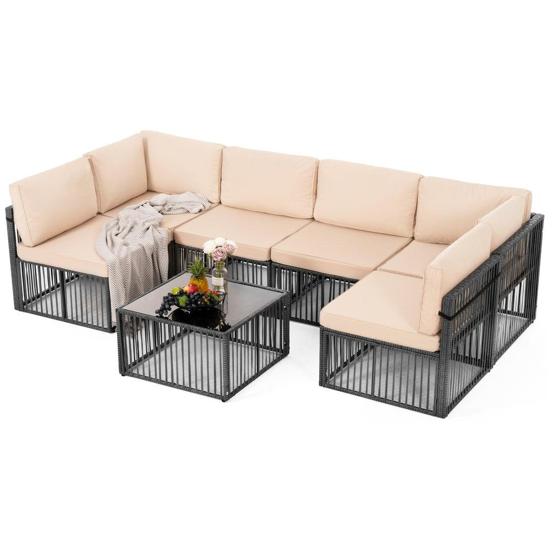 Pamapic Wicker Outdoor Sectional Sofa