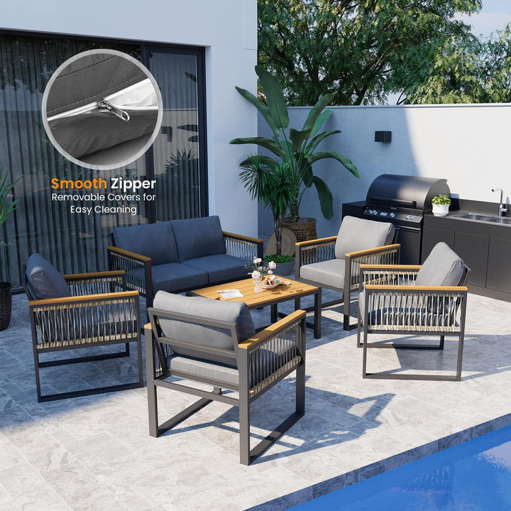 Pamapic Outdoor Sectional Sofa (6 Pieces)