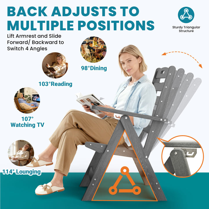 Pamapic Outdoor HDPE Patio Dining Table Set with Umbrella Hole