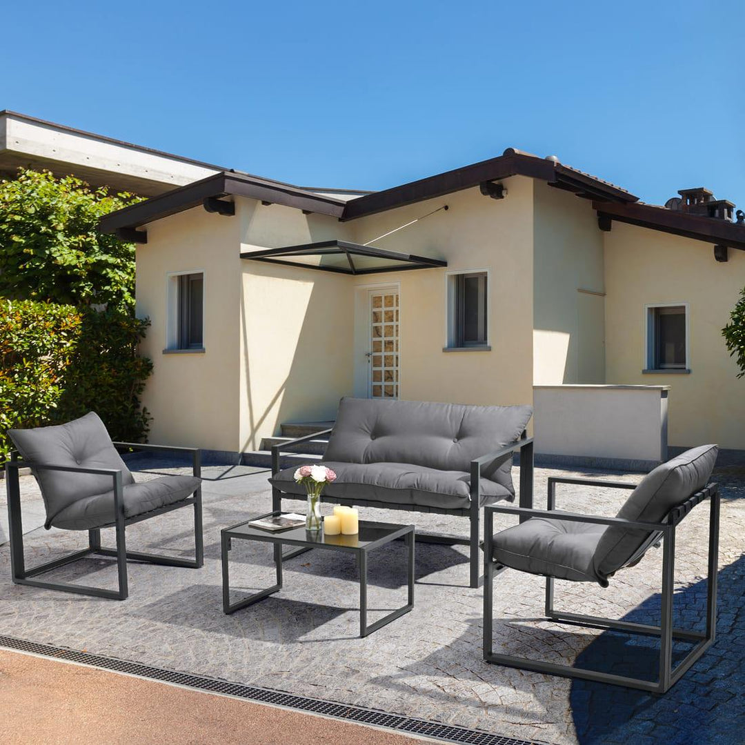 Pamapic Iron Outdoor Sectional Sofa  (4 Pieces)