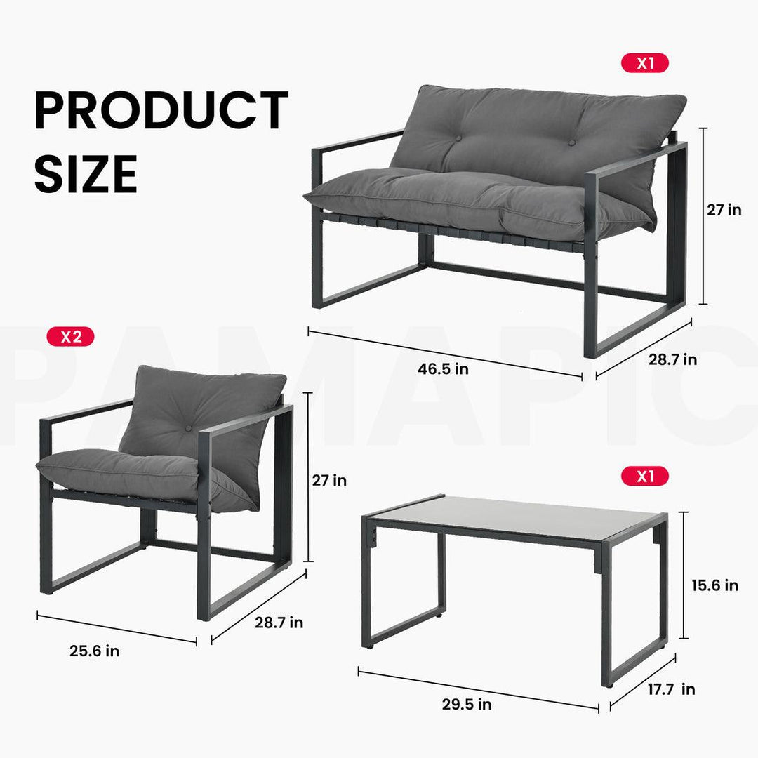 Pamapic Iron Outdoor Sectional Sofa  (4 Pieces)