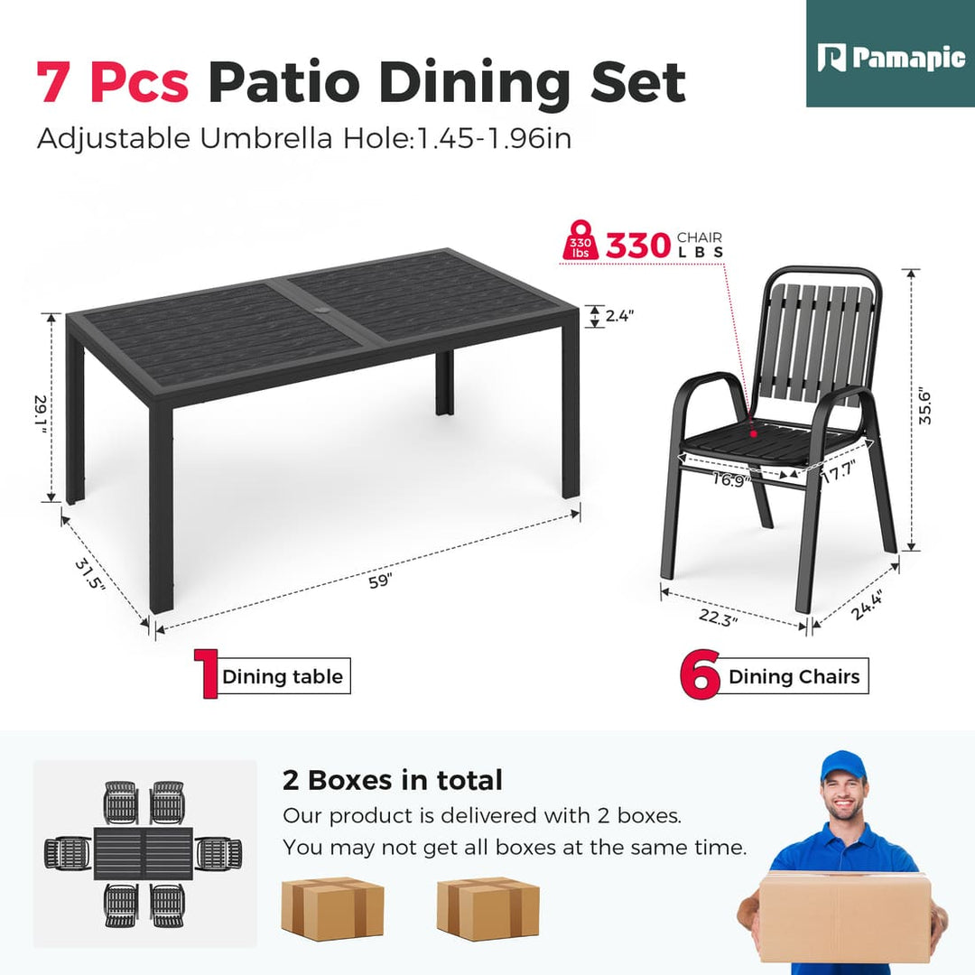 Forge Stackable Dining Set, 7-Piece