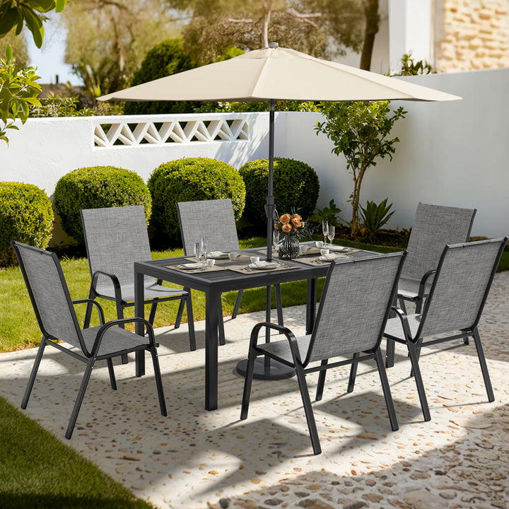 Lume Textilene Stackable Dining Set, 7-Piece