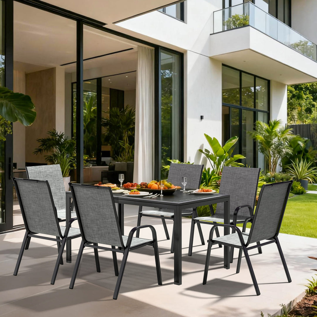 Lume Textilene Stackable Dining Set, 7-Piece